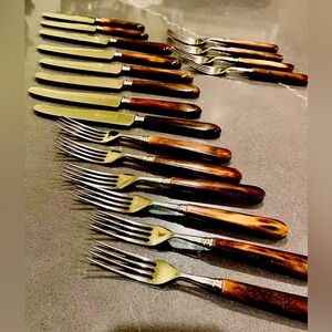 Antique Ultra Rare Elegant Bone Handle Cutlery Set Bremen Germany Rust-free